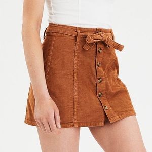 American Eagle Hi-Rise A-Line Corduroy Skirt